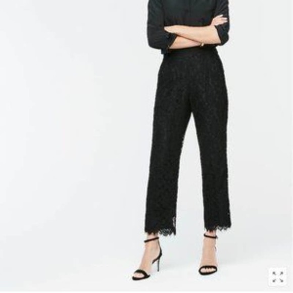 J.CREW Peyton High Rise Lace Overlay Pants SZ 8 - Picture 1 of 11